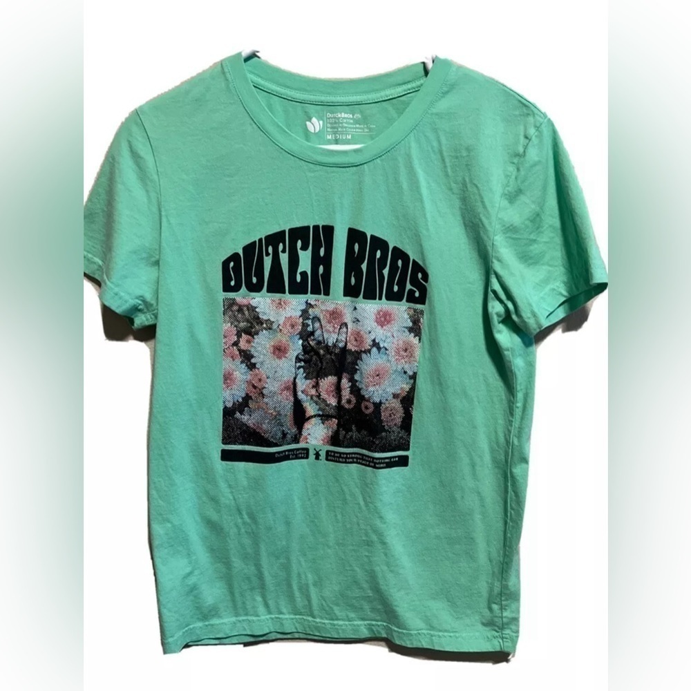 Dutch Bros Medium Green‎ peace of mind T shirt